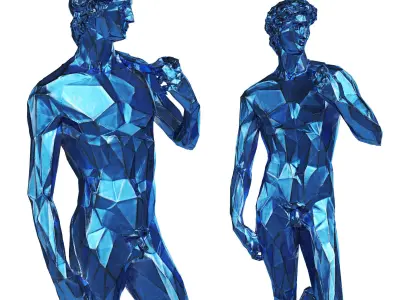 David Michelangelo Tall edges sculpture Blue 3D model