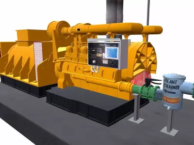 Industrial Generator Low-poly 3D model
