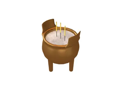 Cartoon Incense Burner v1 003 Low-poly 3D model