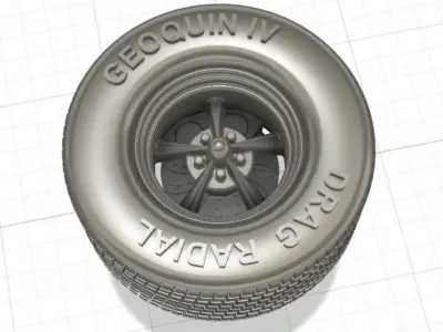 Torq Thrust II Wheels with Tires and Brakes for 3D Print 3D print model