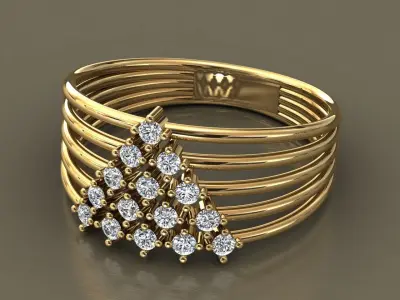 Diamond Ring Triangular 3D print model