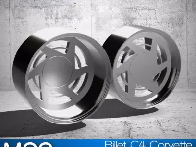 Billet C4 Corvette Wheels Set x2 Centers x2 Offsets 3D print model
