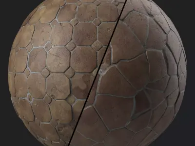 Pavement Materials 56- Stones Paving Sbsar Pbr 4k Seamless Texture