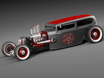 1929 ratrod sedan 3D model