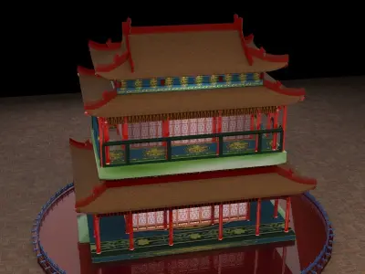Chinese ancient house  3D model 39