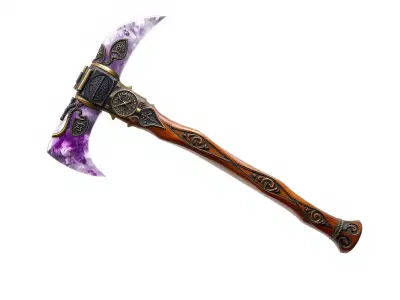 Fantasy Enchanted Axe Model Pack Low-poly 3D model