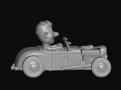 road car model and man 3D print model