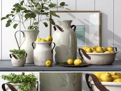 Pottery Barn MARLOWE CERAMIC VASE COLLECTION 3D model