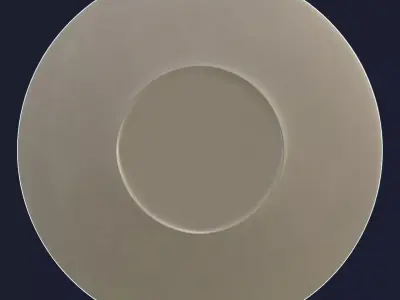 Childrens Blue Themed Plate with Bear Car and Balloon Pattern 3D model