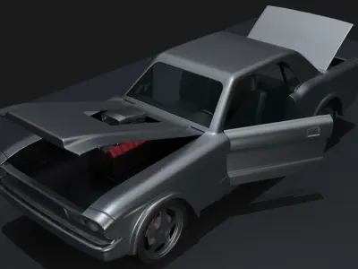 1896 Muscle Car Low-poly 3D model