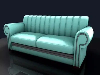 white sofa Low-poly 3D model