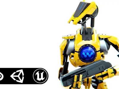 BATTLE DROID V-30  Rigged for Unreal Engine - Unity - MIXAMO  3D model