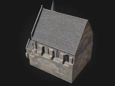 Gothic Stone Chapel  Majestic Silence of Sacred Stonework 3D model