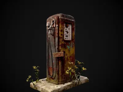 Old Gas Pump Low-poly 3D model