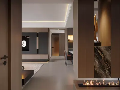 Living room Full Scene 3D model 3D model