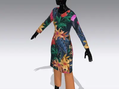Female Cloth Dress Low-poly 3D model