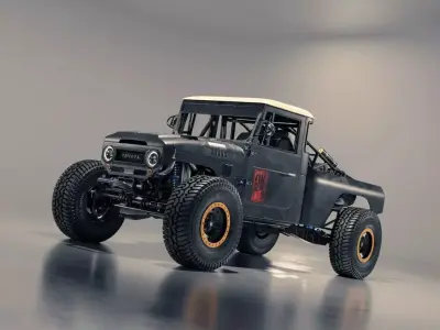 Aggressive Custom Black Toyota Off-Road Truck 3D model