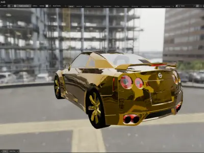 Car Nissan GT-R Low-poly 3D model