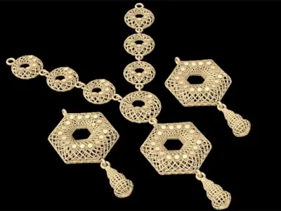 A UNIQUE PRINTABLE GOLD LOCKET SET DESIGN 3D print model