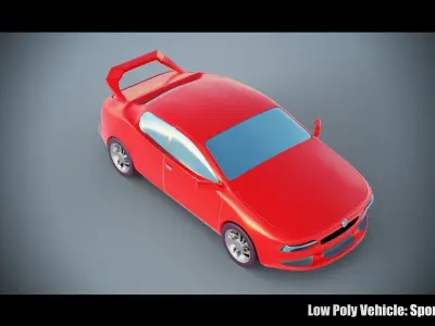 Low Poly Vehicle - Sport Car Low-poly 3D model