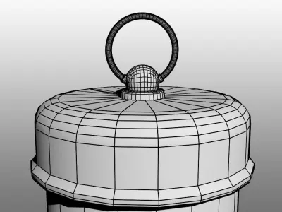 Painted-bamboo Paper Lantern 3D model