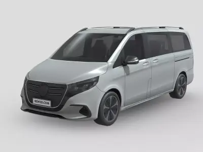 Low Poly Car - Mercedes-Benz EQV 2024 Low-poly 3D model