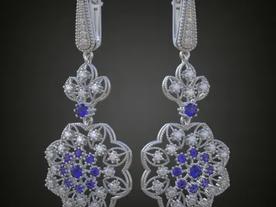 Earring 3D model 3D printable model 0101-10 Free 3D print model