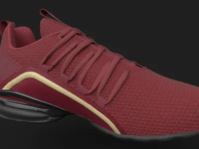 Red Puma sport  shoe 3D model