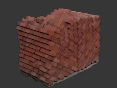 Pallet of bricks 3D model