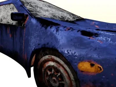 Abandoned Urban Car  Low-poly 3D model