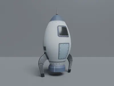 Cartoon Low-Poly Spaceship Free low-poly 3D model