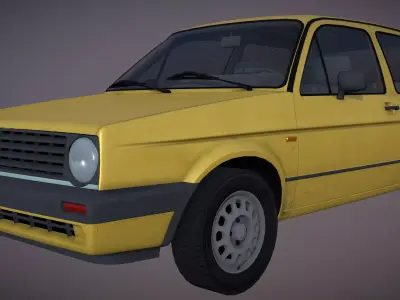 Generic Hatchback Low-poly 3D model