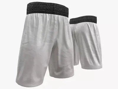 White boxing shorts Low-poly 3D model