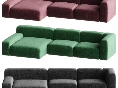 sofa blue 3D model