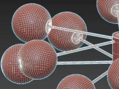 ballslight modern chandelier with balls hanging from ceiling 3D model