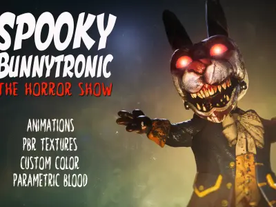 Spooky Animaltronics Pack - Rigged and Animated Low-poly 3D model