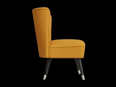 Contemporary Velvet Upholstered Accent Chair 3D model
