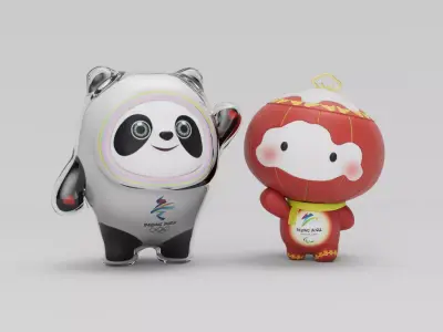 2022 winter Olympics mascot Panda Bing Dwen Dwen 3D model 3D model