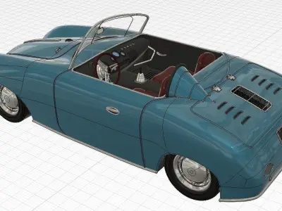 Porsche 356 Speedster Low-poly 3D model