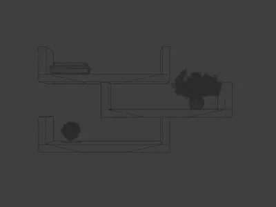 shelf with plant 3D model