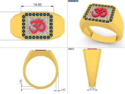 OM RING AUM RING 3D print model