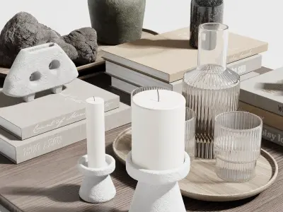 decorative set 002 Low-poly 3D model