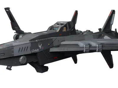 spaceship Low-poly 3D model