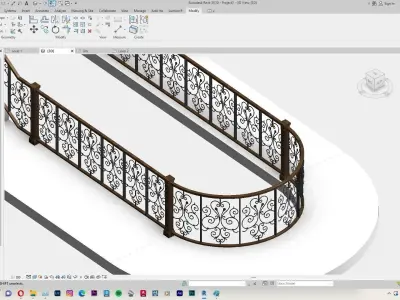 Classic Railing Revit Family 3D model
