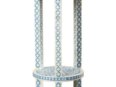 Bull Ouitchambo Bone Inlay End Table 3D model