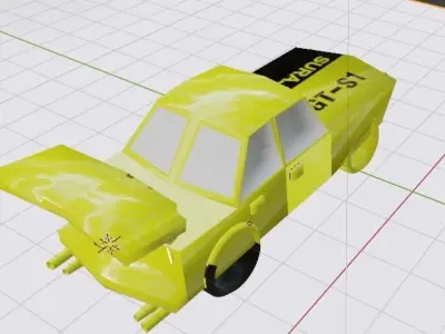 GT-S1 Car Model Low-poly 3D model