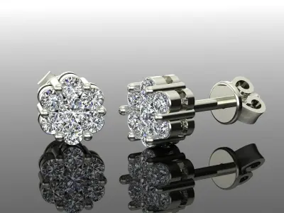 Women Diamond Earrings 3D print model 38