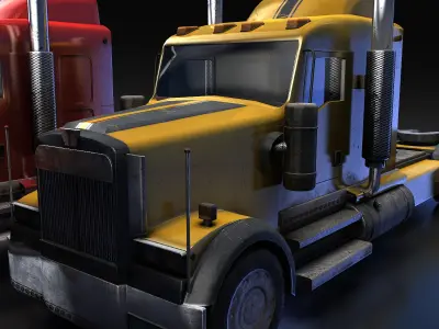 Semi-trailer Truck Low-poly 3D model