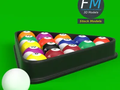 Pool billiard balls 3D model