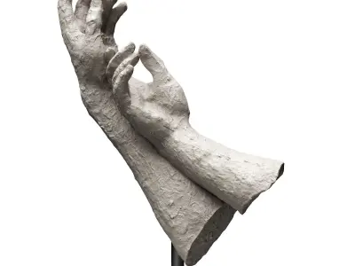 Stroking hands sculpture Low-poly 3D model